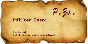 Péter Zseni névjegykártya