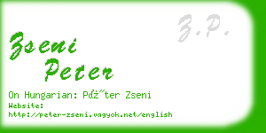 zseni peter business card